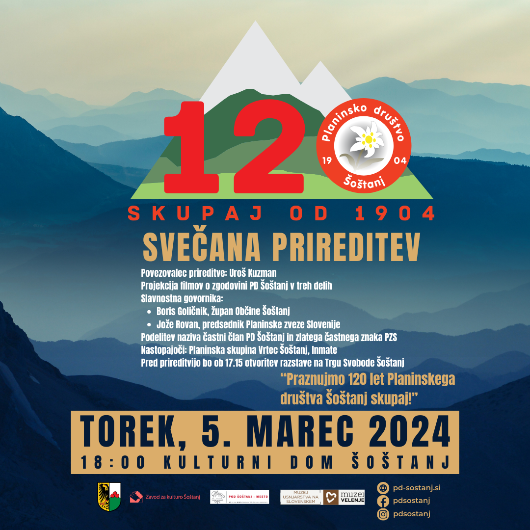 Svečana prireditev ob 120-letnici Planinskega društva Šoštanj